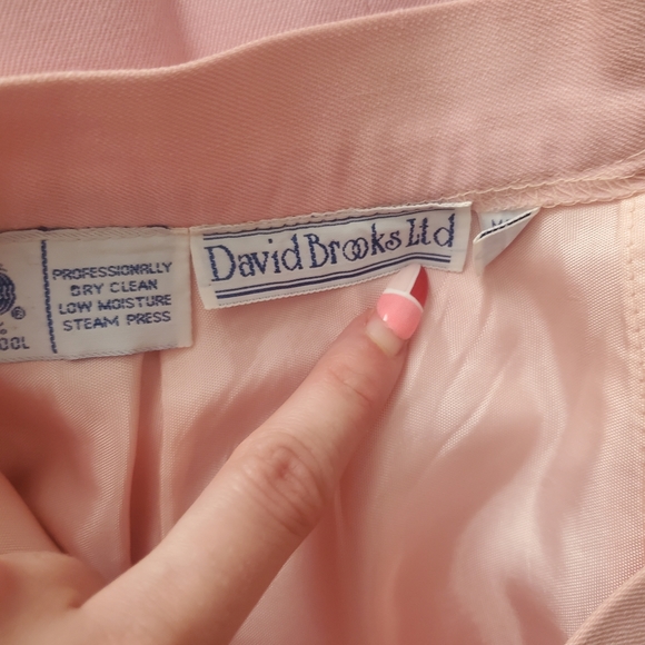 David Brooks Ltd Full Pink Skirt Wool Pleated - Picture 4 of 6